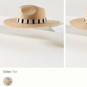 Sunshine Tienda Branda Rancher Natural Straw Sun Hat with Black & White Band